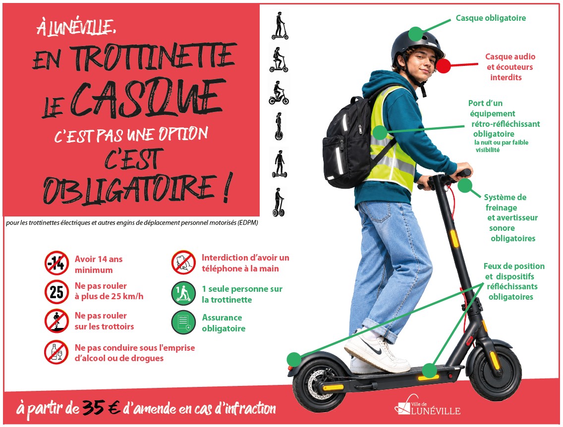 Casque obligatoire en trottinette